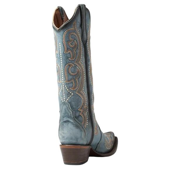 Corral Womens L5869 Western Cowboy Boots US 6 M EU 36.5 Blue Leather Stitch NIB - Picture 3 of 13
